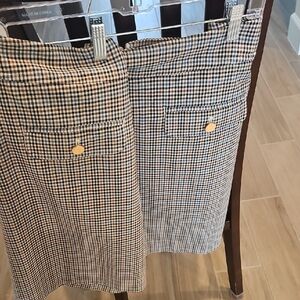 LOFT Brown Plaid Pencil Skirt